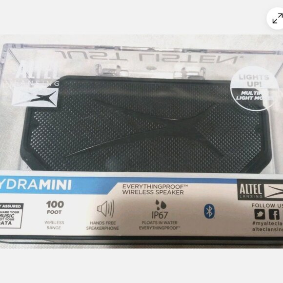 Wireless Altec Lansing Hydramini Bluetooth Speaker Black Portable Waterproof - Picture 1 of 2